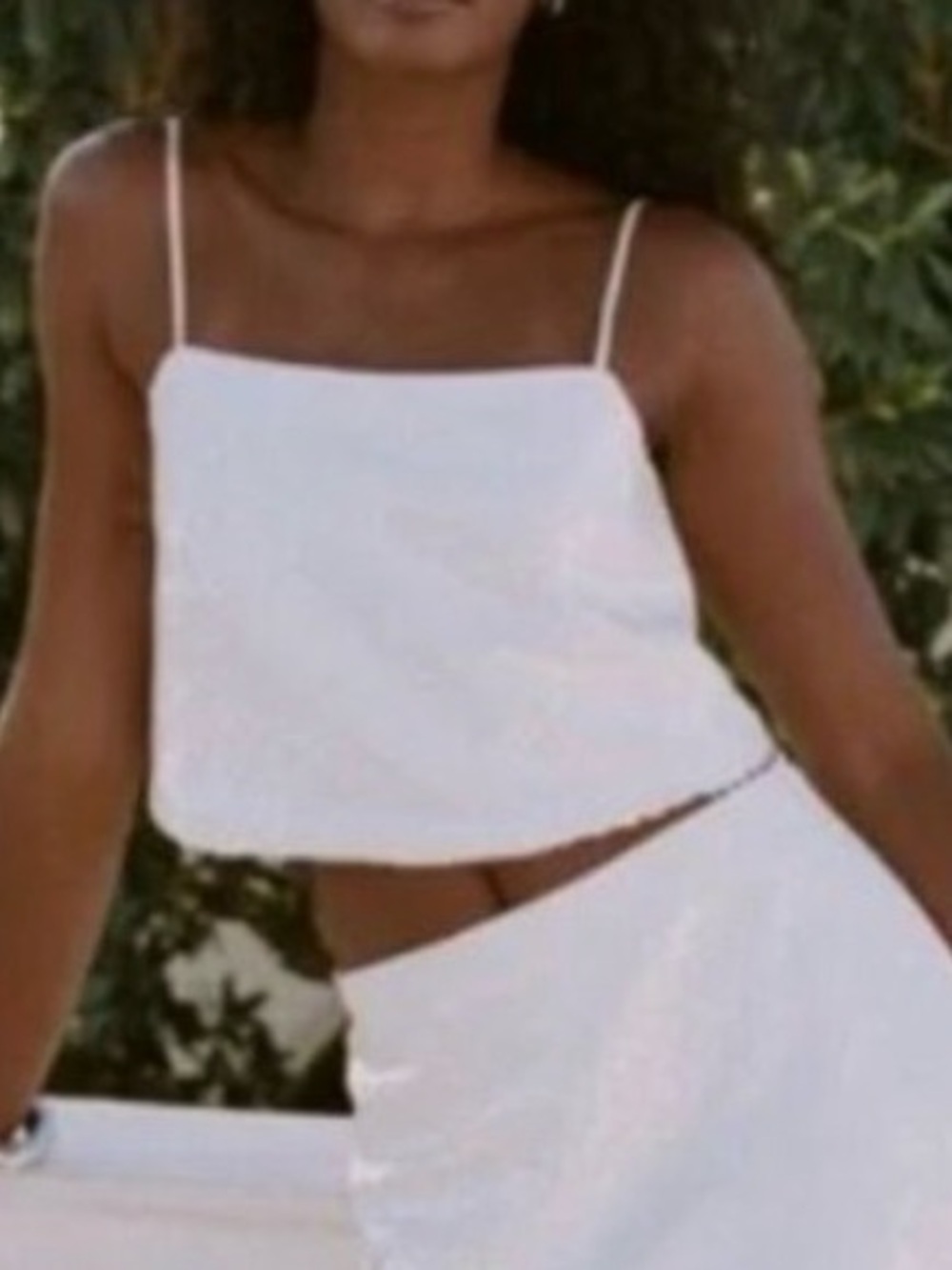 Abercrombie & Fitch White Sequin  Tank Crop Top